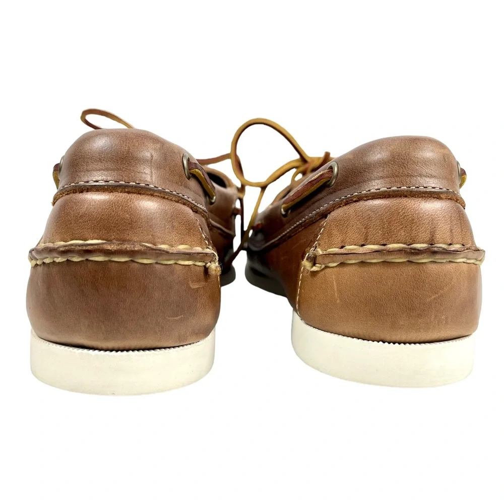 Allen Edmonds Men 9D Maritime Brown‎ Leather Slip On Boat Shoes